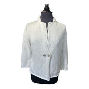 Fabiana Filippi Cropped Knit Open Cárdigan Sweater Size XL